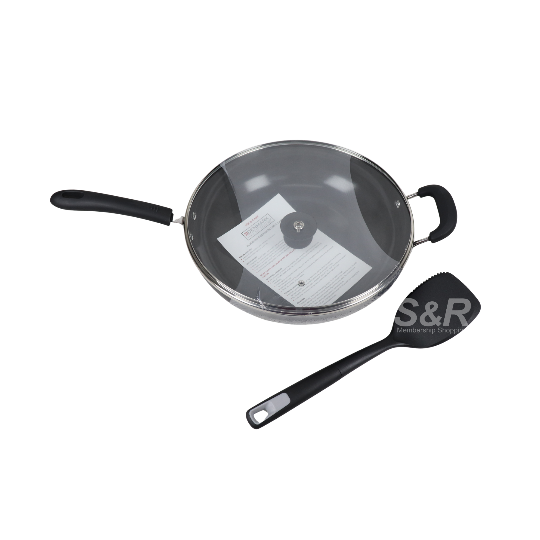 Demark 3-piece Ceramic Coated Nonstick Aluminum Wok Set